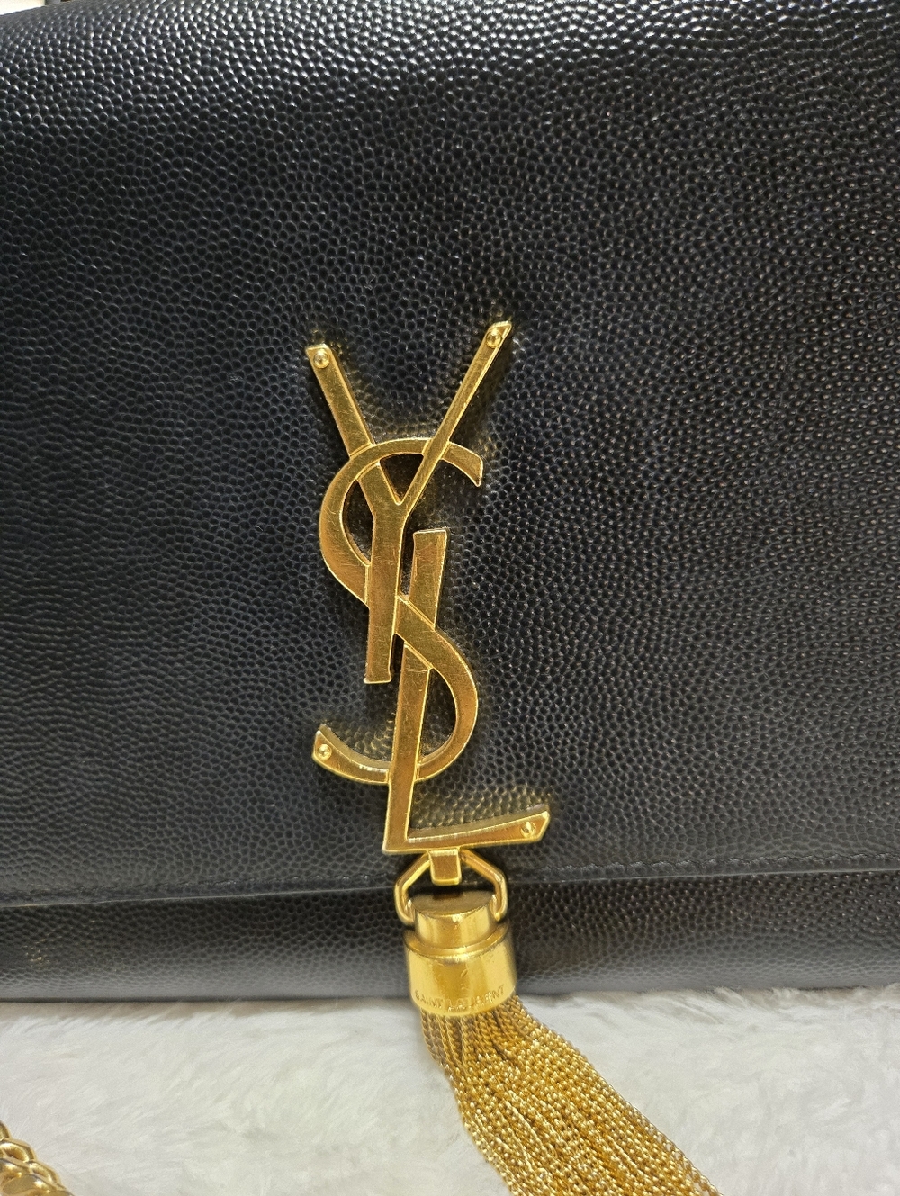 🔥 Saint Laurent Kate Medium Tassel YSL Wallet on Chain Grained Leather EUC 🔥 - Picture 3 of 12